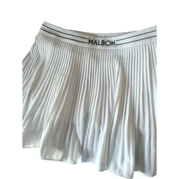 Malbon Valentina Pleated Golf Skirt Ivory Size 8 NWT - Picture 5 of 10